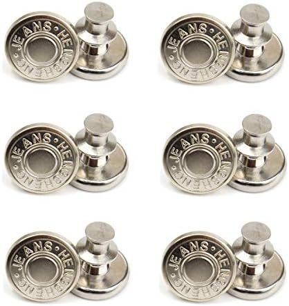 12 Sets 17mm Replacement Jean Buttons, No Sew Instant Button Detachable Jean Button Pins, Removab... | Amazon (US)