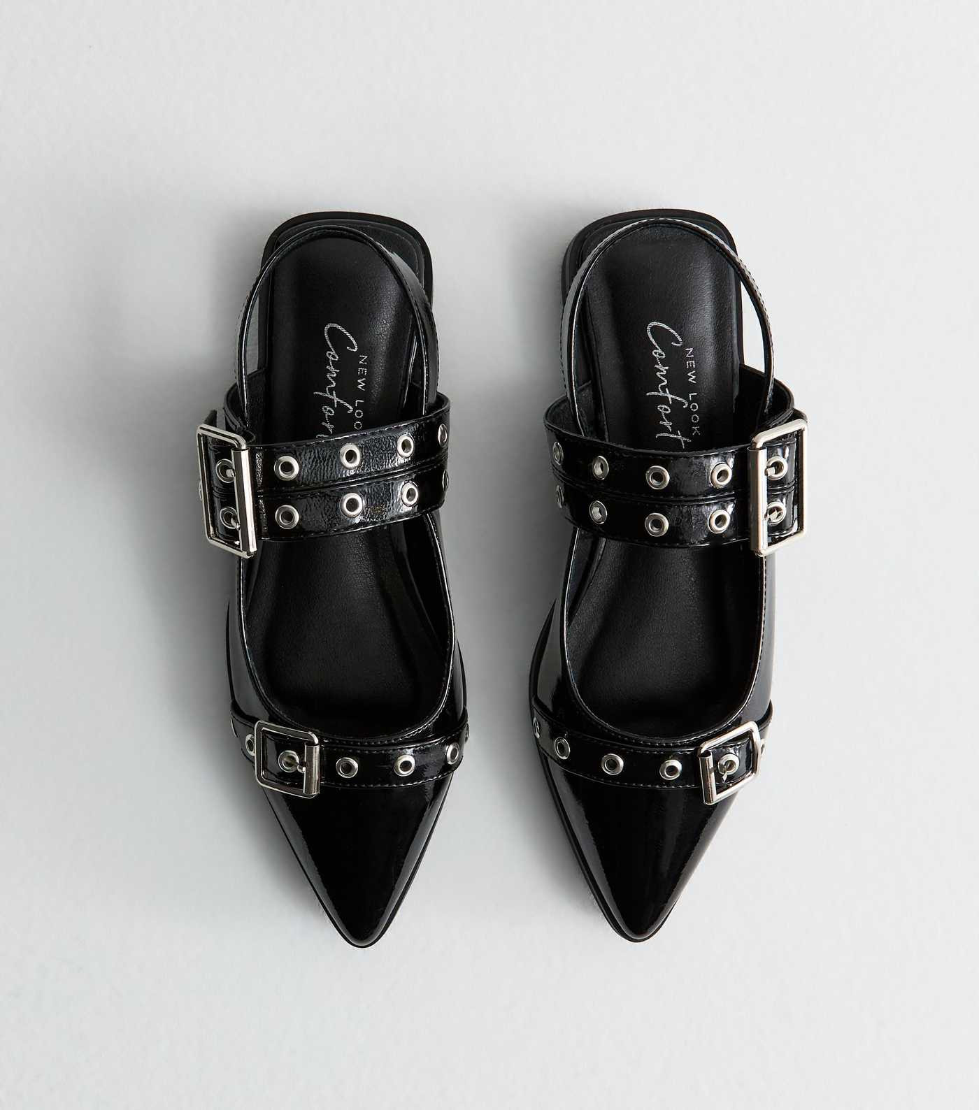 Black Patent Mary Jane Buckle Ballerinas  | New Look | New Look (UK)