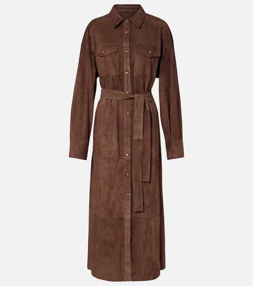 Brunello Cucinelli Monili belted suede shirt dress | Mytheresa (US/CA)