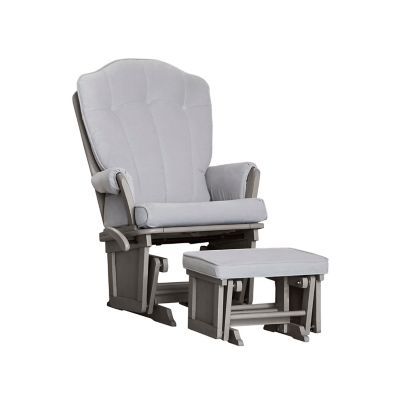 Baby Cache Vienna Glider and Ottoman in Light Grey | buybuy BABY