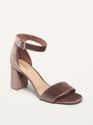Velvet Block-Heel Sandals for Women | Old Navy (US)