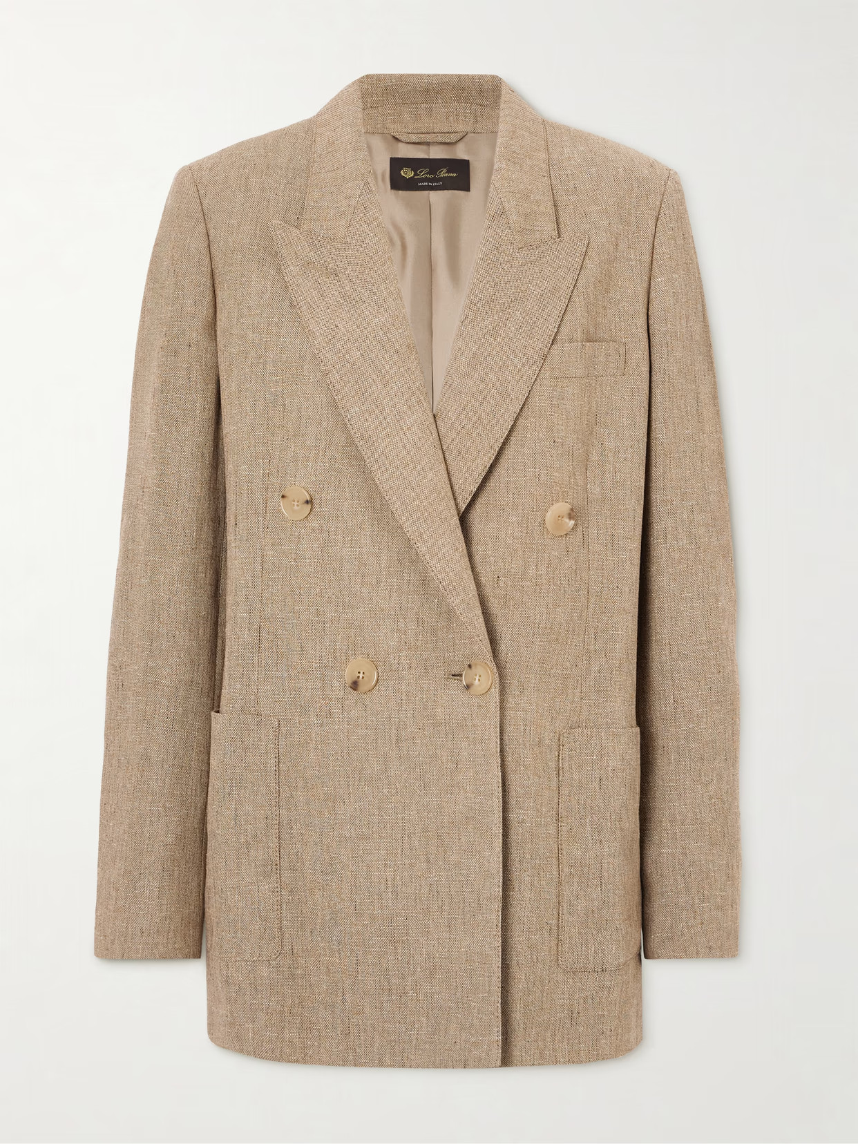 Loro Piana - Double-breasted Linen Blazer - Brown | NET-A-PORTER (US)