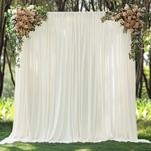 20x10ft Wrinkle Free Ivory Backdrop Curtain for Parties Soft Fabric Drapes Wedding Ivory Curtain ... | Amazon (US)