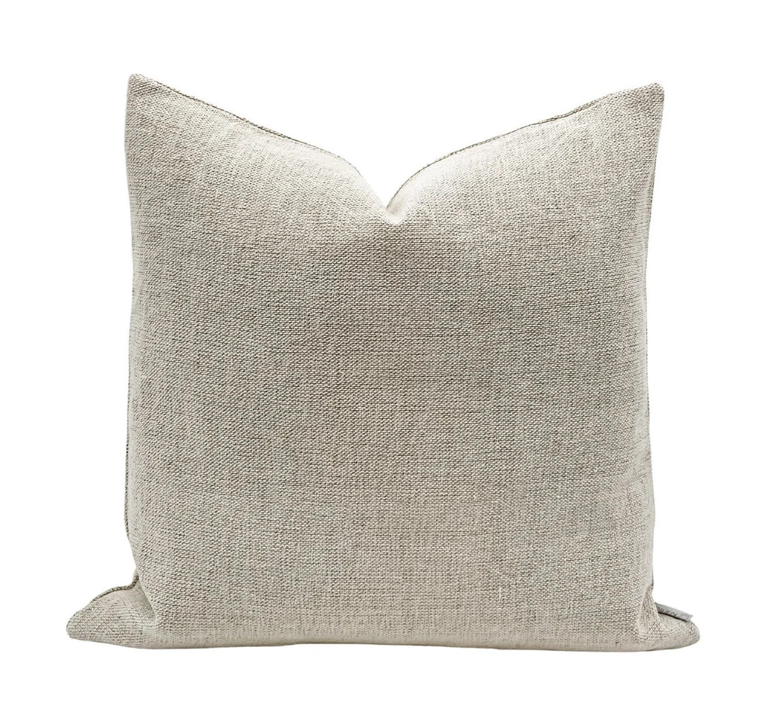 Handwoven Cotton and Linen in Creamy Oatmeal, Neutral Decor Pillow, Rustic Woven Textured Pillow,... | Etsy (US)