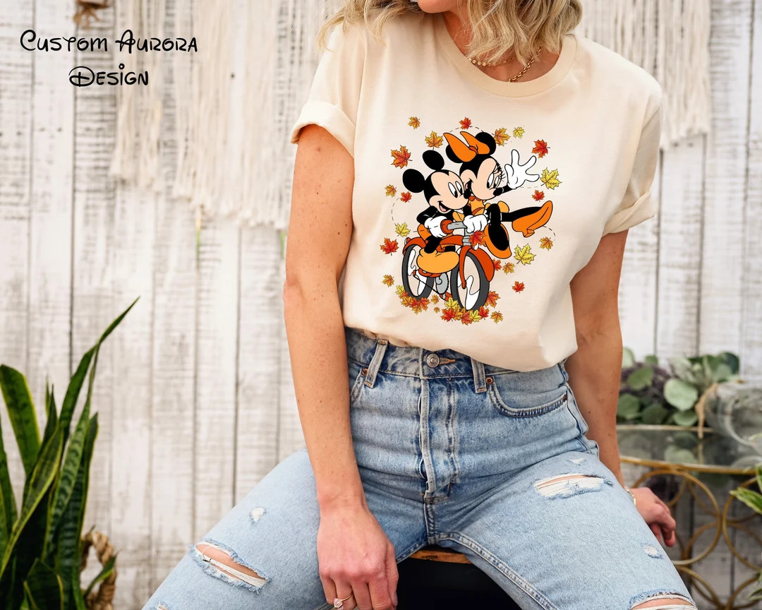Mickey Minnie Fall Shirt, Fall Disney Shirt, Mickey Autumn Shirt, Disney Thanksgiving Shirt, Disn... | Etsy (US)