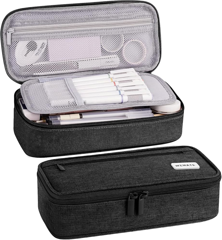 WEMATE Large Pencil Case, Big Capacity Pencil Pouch Stationery Pen Bag, Storage High Capacity Bag... | Amazon (US)