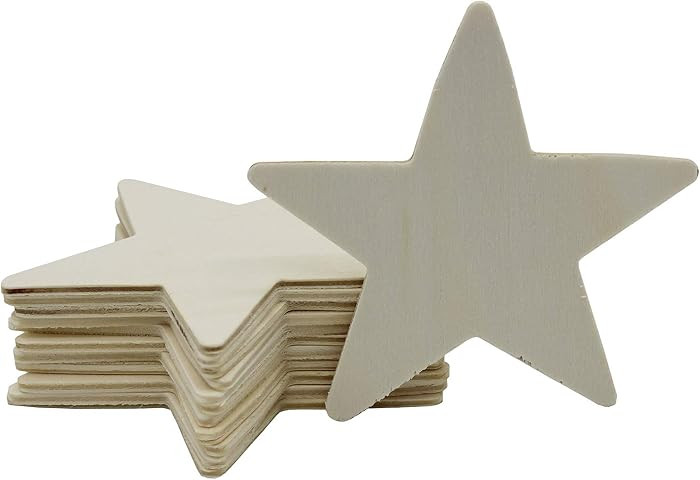 Creative Hobbies\u00ae 3.5 Inch Unfinished Wooden Shapes - Ready to Paint or Decorate Star Shape ... | Amazon (US)