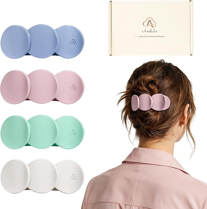 Medium Flat Hair Clips for Women, French Claw Clips for Thick Thin Hair, Lay Down Hair Barrettes ... | Amazon (US)