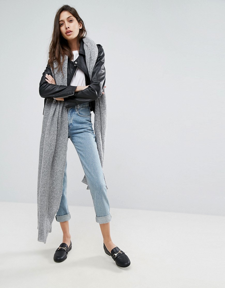 ASOS Oversized Long Knit Scarf - Gray | ASOS US