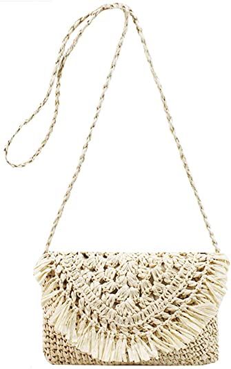 Van Caro Women's Cotton Crochet Tassel Shoulder Purse Bohemian Messenger Bag | Amazon (US)