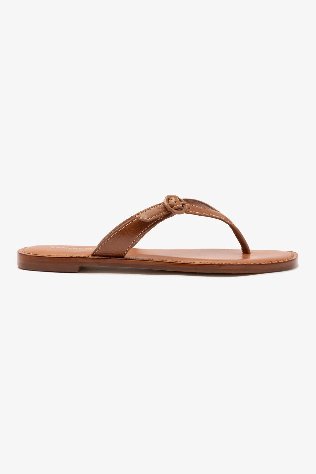 Mary Kate Flat Sandal In Caramel Leather | Larroude