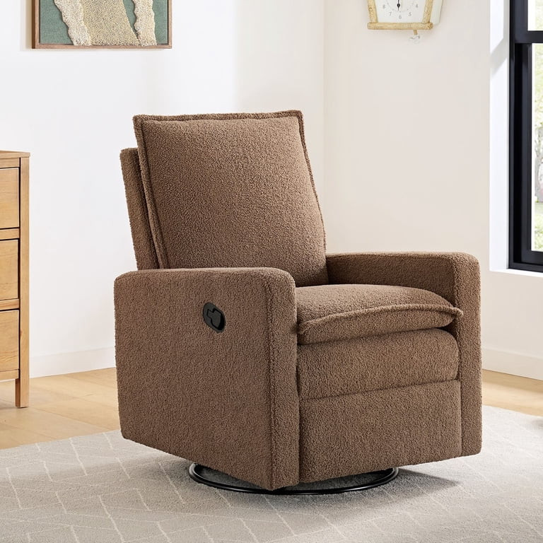 Soho Baby Coventry Upholstered Glider Recliner Rocking Chair 360° Swivel for Nursery and Living ... | Walmart (US)