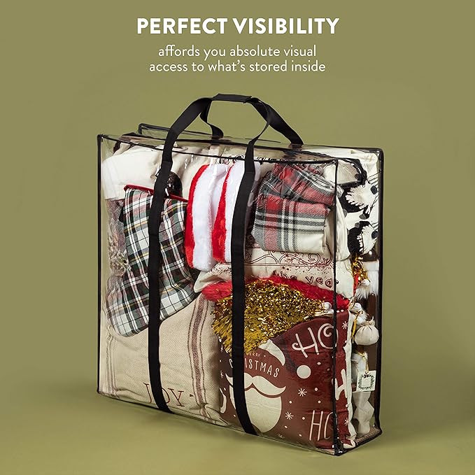 ZOBER Christmas X-Large Accessory Storage Bag Clear, Slim Xmas Decoration Storage Bag for All Chr... | Amazon (US)