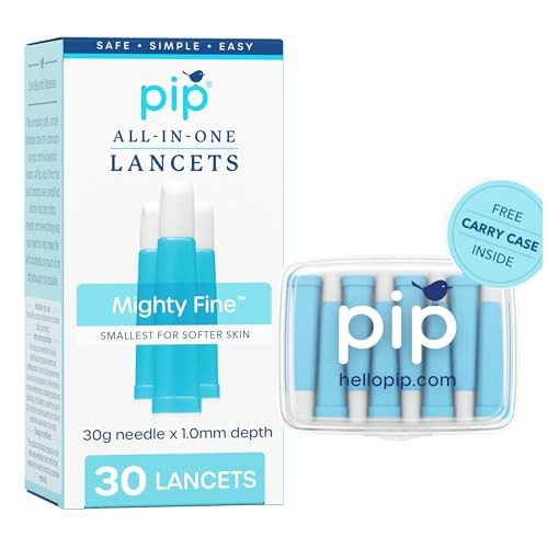 Pip Lancets | 30 Count | All-in-One Lancets | MightyFine 30G Needle x 1.0mm Depth | Small Blood S... | Amazon (US)