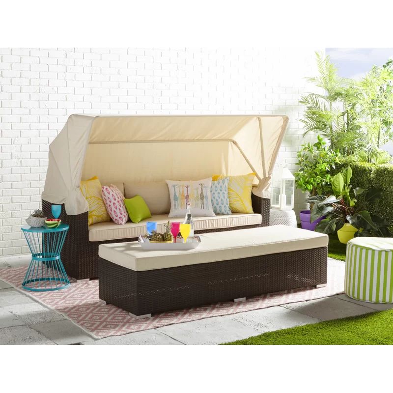 Allateef 87.8'' Wide Outdoor Patio Daybed with Cushions | Wayfair North America