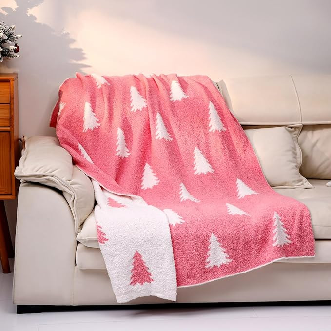 Buryeah Christmas Tree Knit Throw Blanket, 50 x 60 Inch Reversible Knitted Throw Blanket, Cozy So... | Amazon (US)