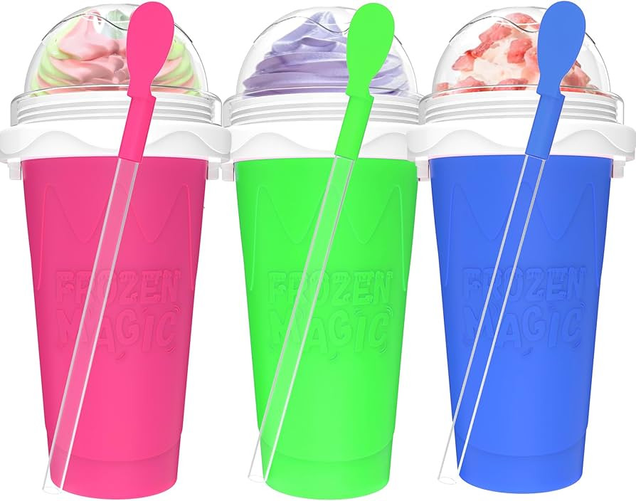 3PCS Slushie Maker Cups, DIY Magic Slushy Maker Squeeze Cups, Smoothie Slushy Cup for Juices, Mil... | Amazon (US)