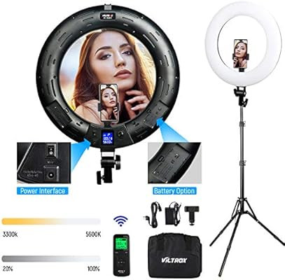 Ring Light 18 inches with Light Stand, Remote Control and Phone Holder, 3300K -5600K Lighting Kit... | Amazon (US)