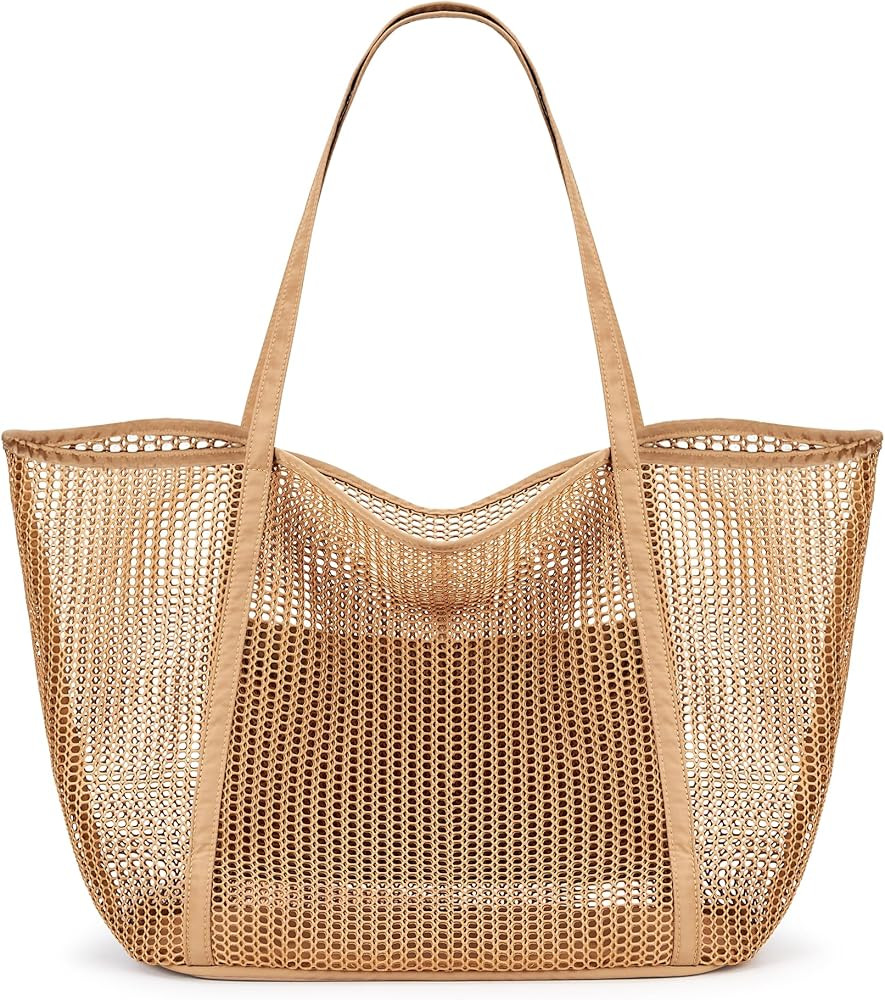 KALIDI FANCY FOREST Beach Mesh Tote Bag, Womens Shoulder handbag MAX 27L Grocery Bag | Amazon (US)