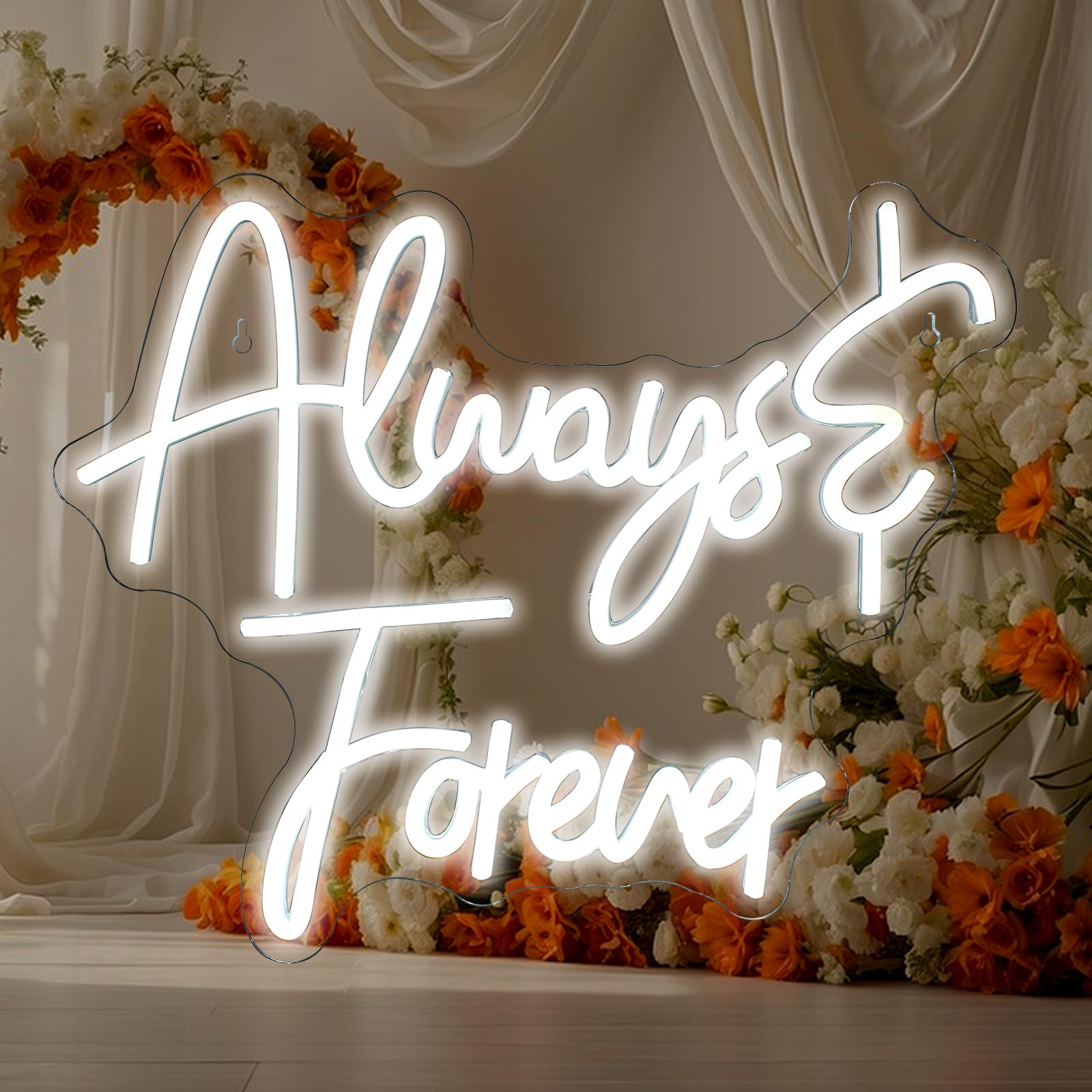 ineonlife Always Forever Neon Sign 15.4x12.6 inches Love Oh Baby White Letter LED Neon Lights for... | Amazon (US)