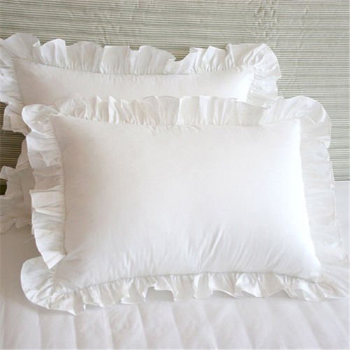 Precious Star Linen White Edge Ruffle King Size Pillow Shams Long-Staple Egyptian Cotton Hotel Cl... | Amazon (US)