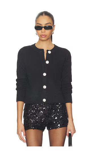 Maggie Cardigan in Black Knit | Revolve Clothing (Global)
