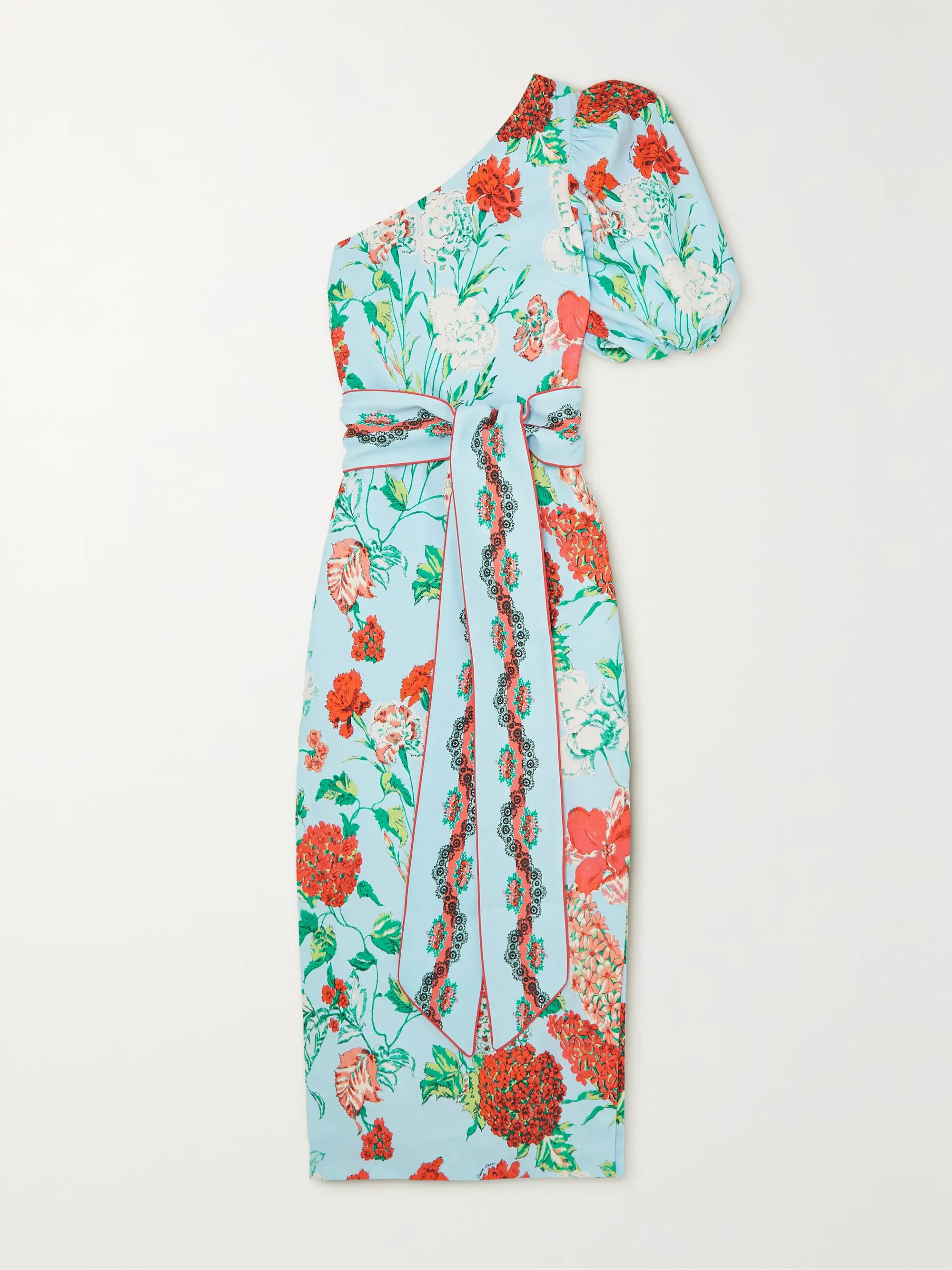 Lucia belted floral-print one-shoulder stretch-crepe maxi dress | NET-A-PORTER APAC