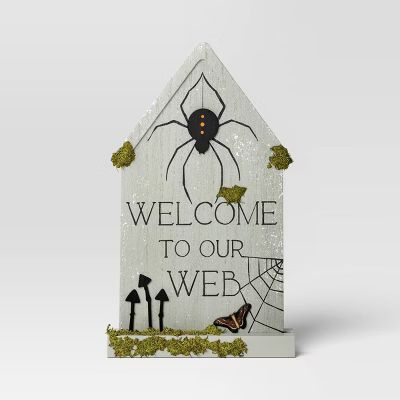 16" Wood Spider House Sign Halloween Decorative Prop- Hyde & EEK! Boutique™ | Target