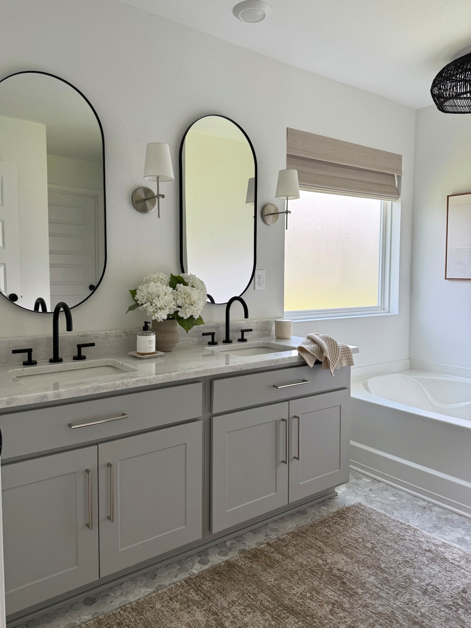 Motorized Woven Bamboo Shade Info:

Shade Style: Rae - Series S
Color Select: Cow Horn S02
Installation Method: Inside Mount
Lift Type: Motorized 
Lining Type: Blackout, Shading rate 96-100%
Edge Binding: No Edge Binding

Remote Controller Type: 1-Channel Remote

Bathroom decor, waffle towels, oval black  bathroom mirror, bathroom sconces brushed nickel, black bathroom faucet, TwoPages Curtains, Bamboo Blinds, motoarized shades 

#LTKHome #LTKSaleAlert #LTKFindsUnder50