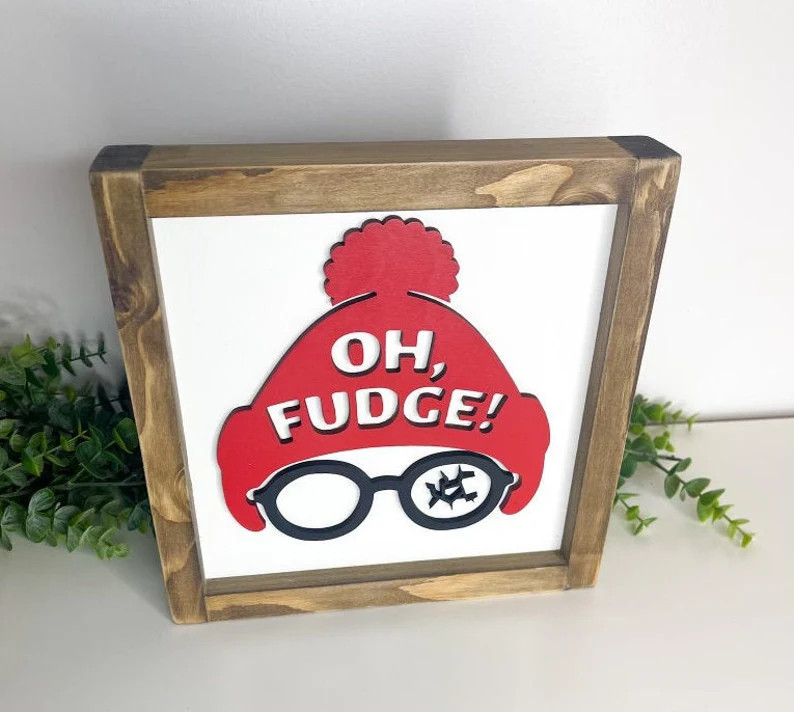 Oh Fudge Christmas Sign: 3D Farmhouse Christmas Story Decor - Etsy | Etsy (US)
