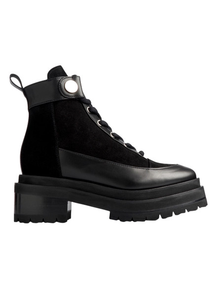 Penny Ankle Boot Suede And Calf Leather Black | The Webster