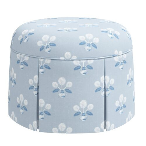 Liza Skirted Ottoman, Block Vase Floral | One Kings Lane