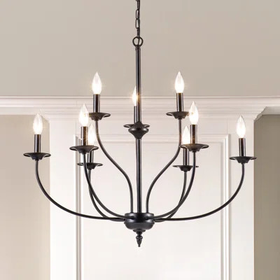 Maroneia 9-Light Dimmable Metal Two-Tier Candle Style Chandelier with Adjustable | Wayfair North America