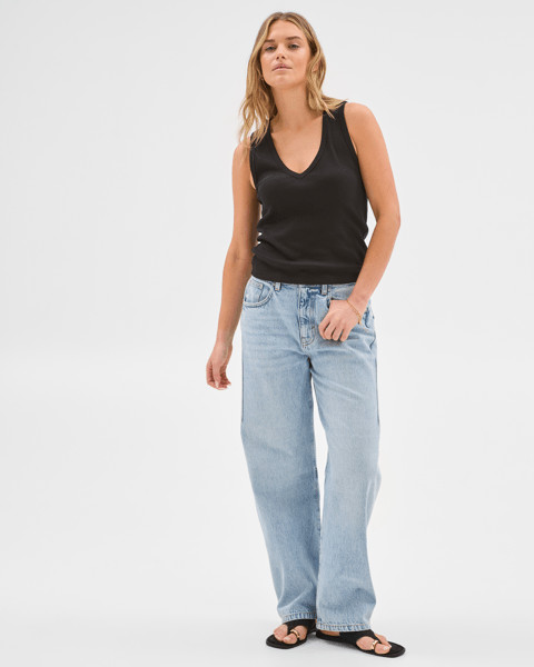 Lily Loves V-Neck Rib Tank Top - Black | Target AU