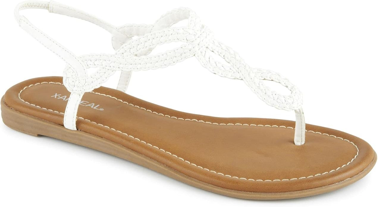 XAPPEAL Akia - Women's Braided Ankle Strap Gladiator Thong Flip Flop Sandals | Amazon (US)