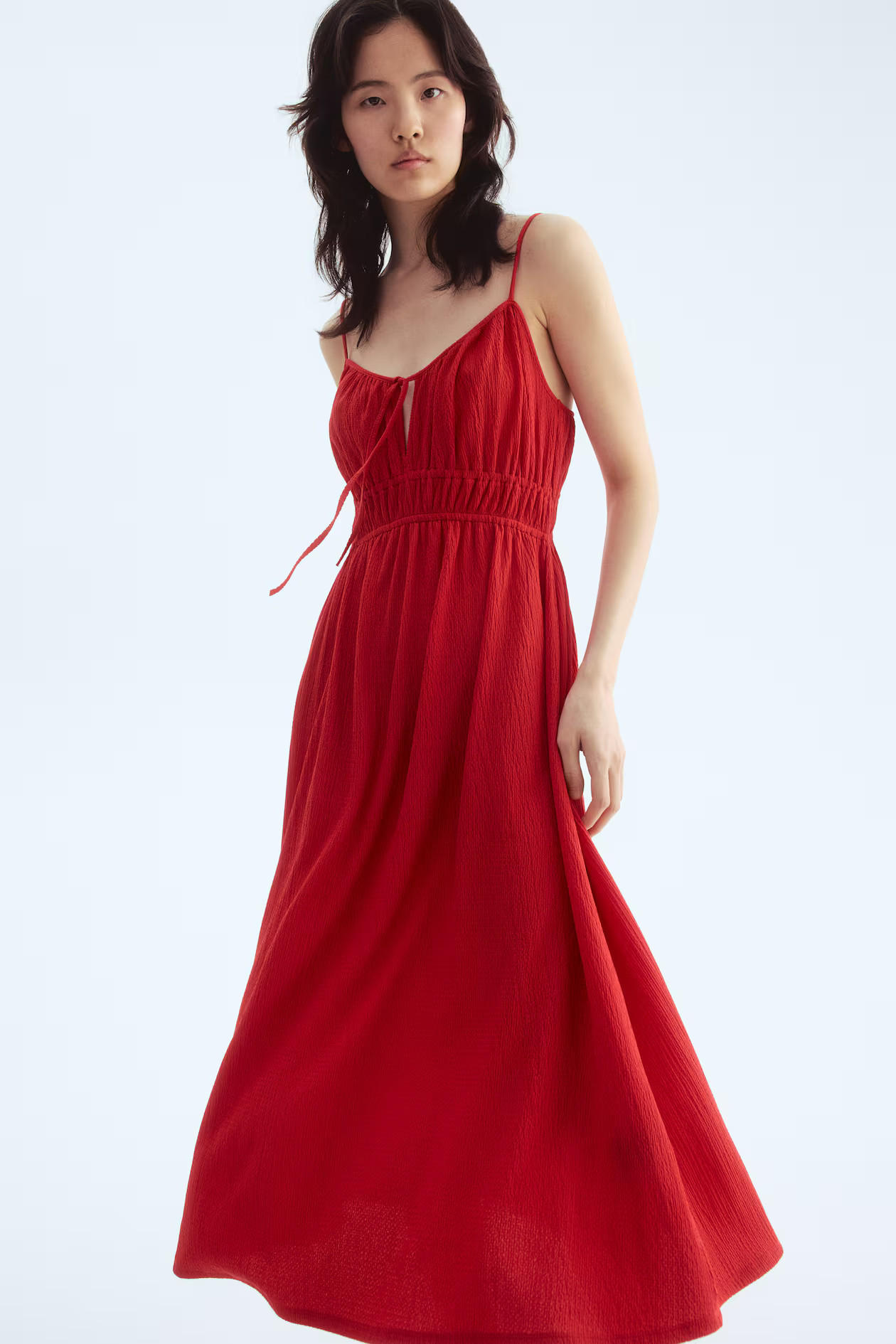 Crinkled Jersey Dress - Red - Ladies | H&M US | H&M (US + CA)