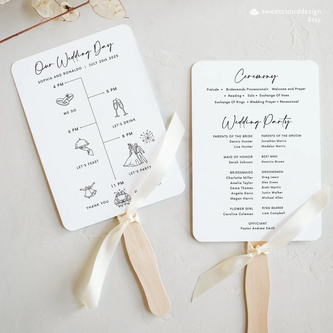 Wedding Program Template Modern Wedding Ceremony Timeline Editable Wedding program Simple wedding... | Etsy (US)