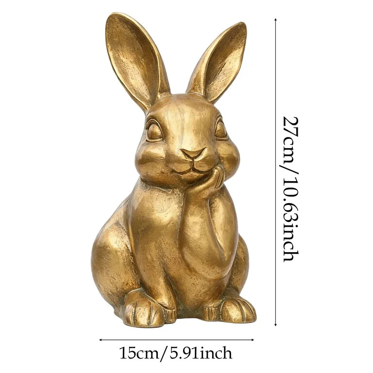 Easter Bunny Figurines, Ongmies Easter Decorations for Home, Large Easter Bunny Figurine, Gold Pl... | Walmart (US)