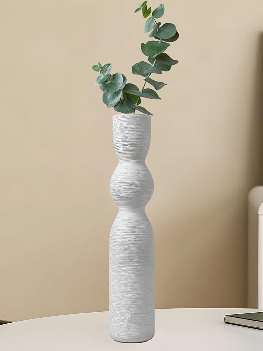 Tall Skinny Vase 15 Inch Thin Vases, Handmade Ceramic Flower Vase Modern Minimalist Style for Liv... | Amazon (US)