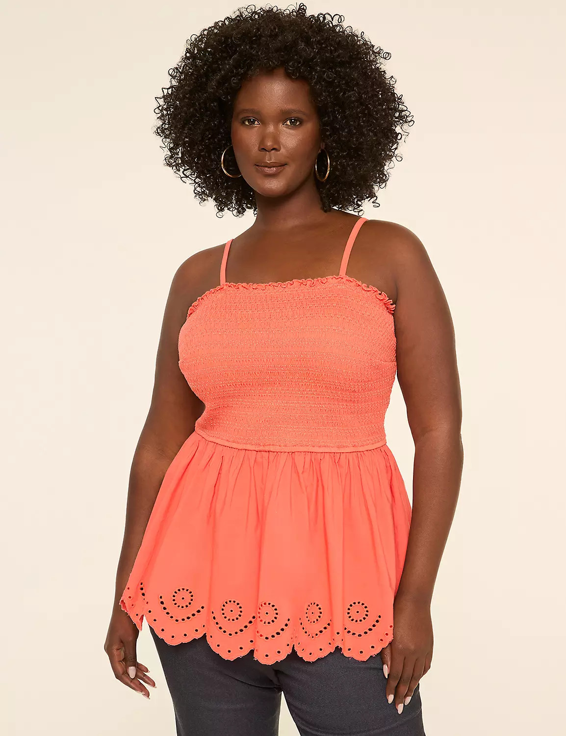 Smocked-Bodice Peplum Top | Lane Bryant (US)