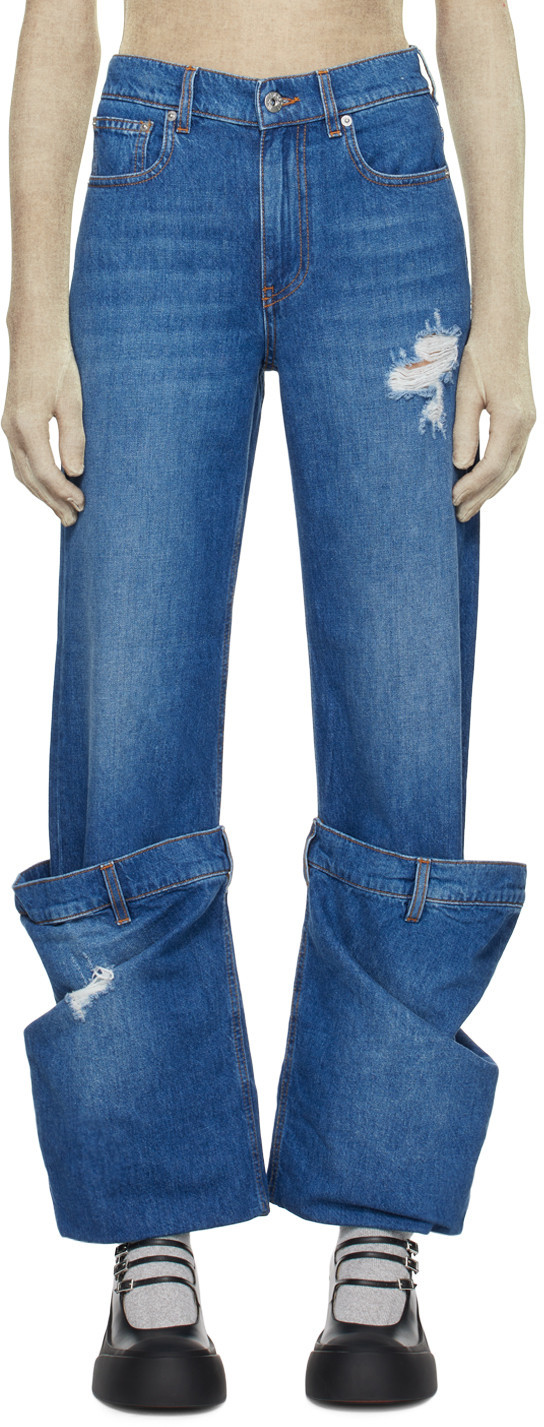 JW Anderson Blue Bucket Jeans | SSENSE