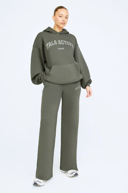 TALA ACTIVE WIDE LEG JOGGER- DARK OLIVE | TALA (UK)