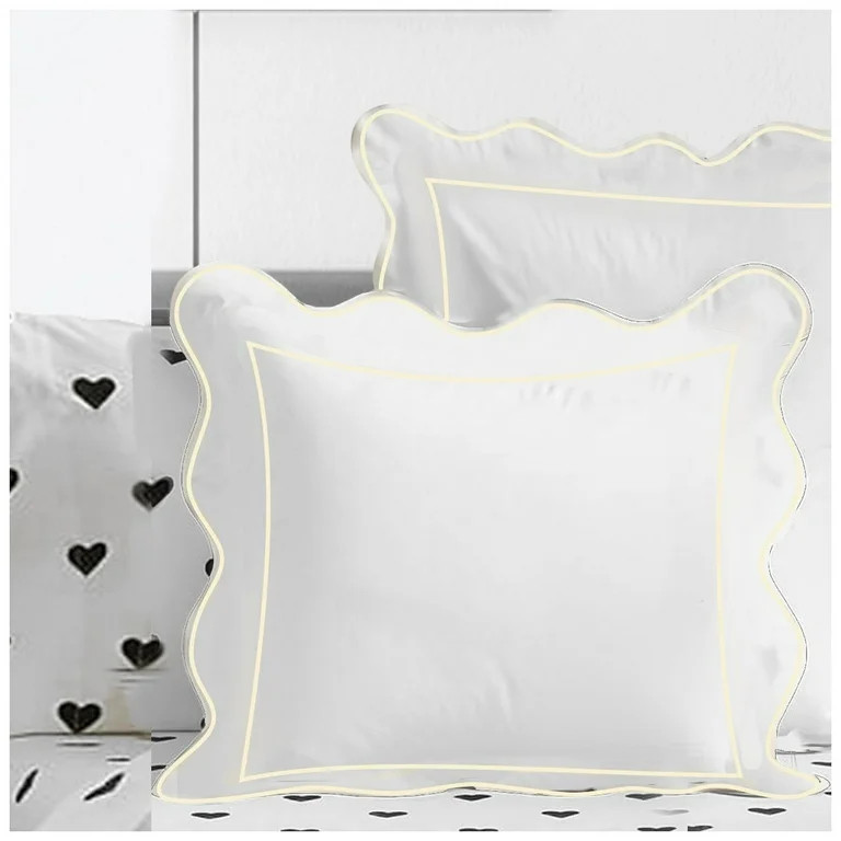 Luxurious Collections 400TC Cotton Scallop Embroidery & Border Sateen Solid Euro Sham 26" X 26" I... | Walmart (US)