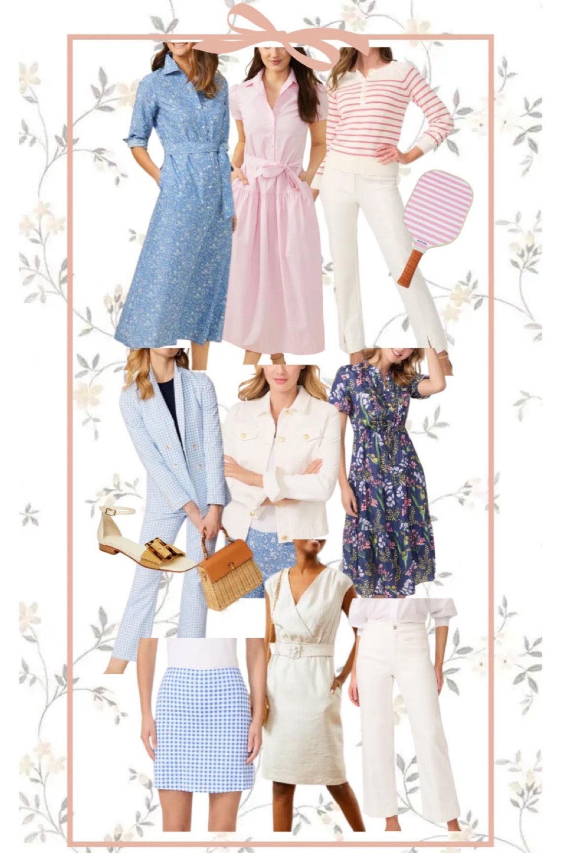 J.McLaughlin spring new arrivals. Shirtdress. Easter dresses. White pants. Gingham pants. Gingham blazer. Fitness. Pickleball paddle. Floral dress. White jean jacket. Everyday casual dress. Golf skirt. Tennis skirt. Spring fashion 
.
.
.
.
… #ltkfit 

#LTKstyletip #LTKworkwear #LTKtravel