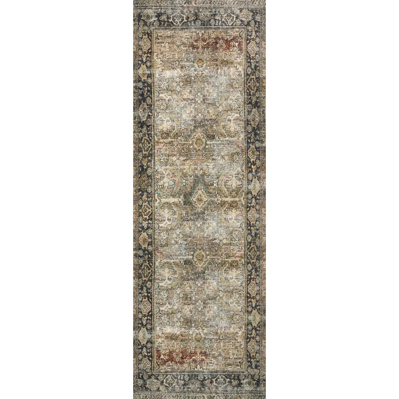 Giacinto Machine Woven / Power Loomed Performance Olive/Charcoal Rug | Wayfair North America