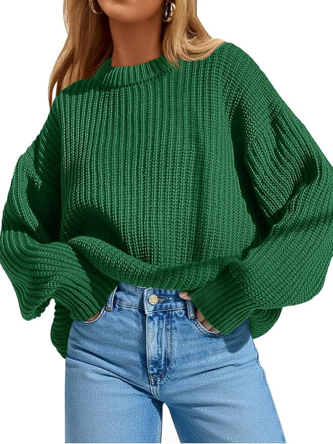 Saodimallsu Womens Oversized Sweater Long Sleeve Crewneck Ribbed Knit Pullover 2025 Fall Casual C... | Amazon (US)