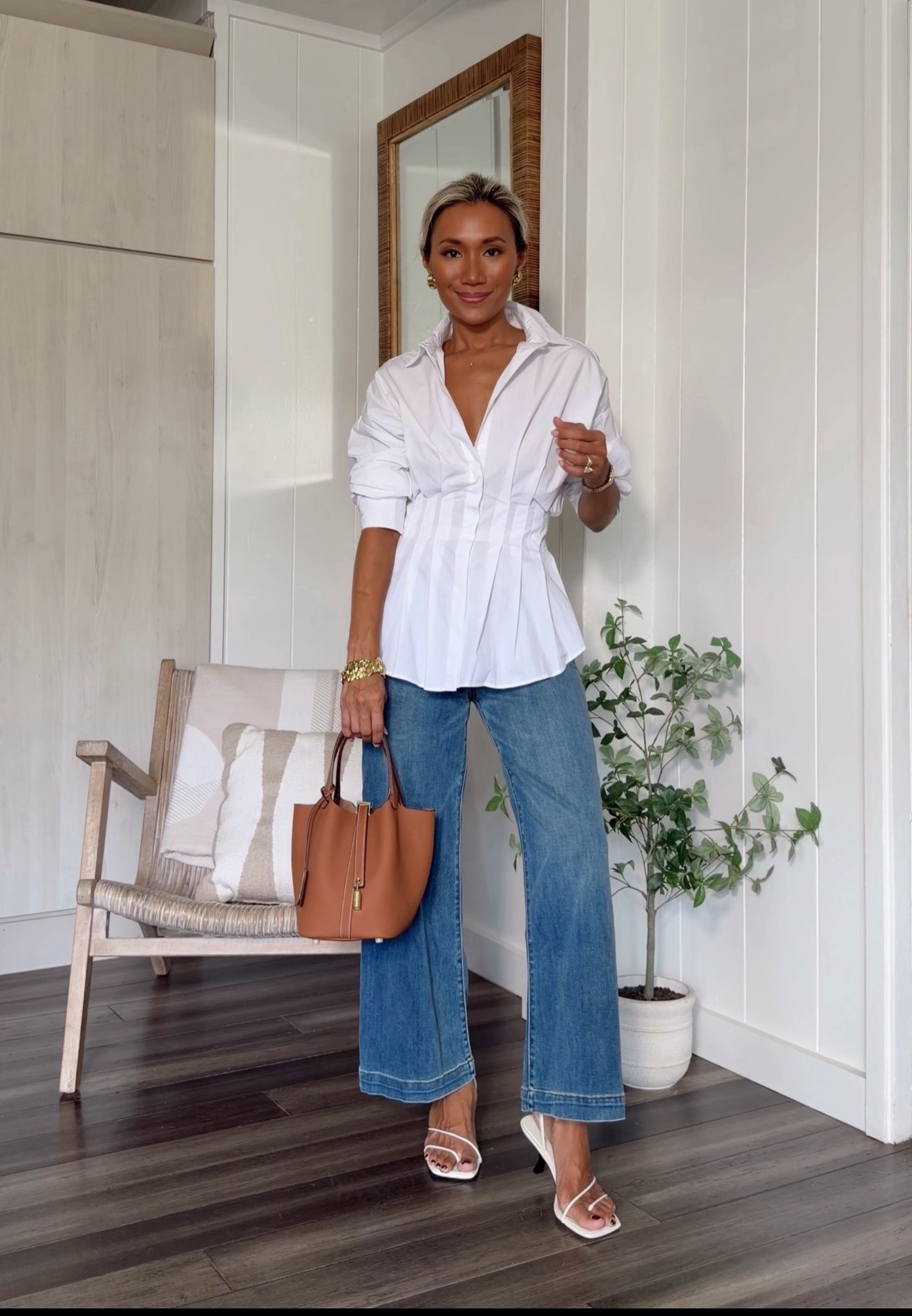 One of the most basic staples but make it exciting! Wearing an xs on top, jeans are perfect length, wearing size 12/13 kids. For reference I’m 5ft 103 pounds! They’re perfect!  Shoes are THE ROW

#LTKFindsUnder50 #LTKPetite #LTKStyleTip