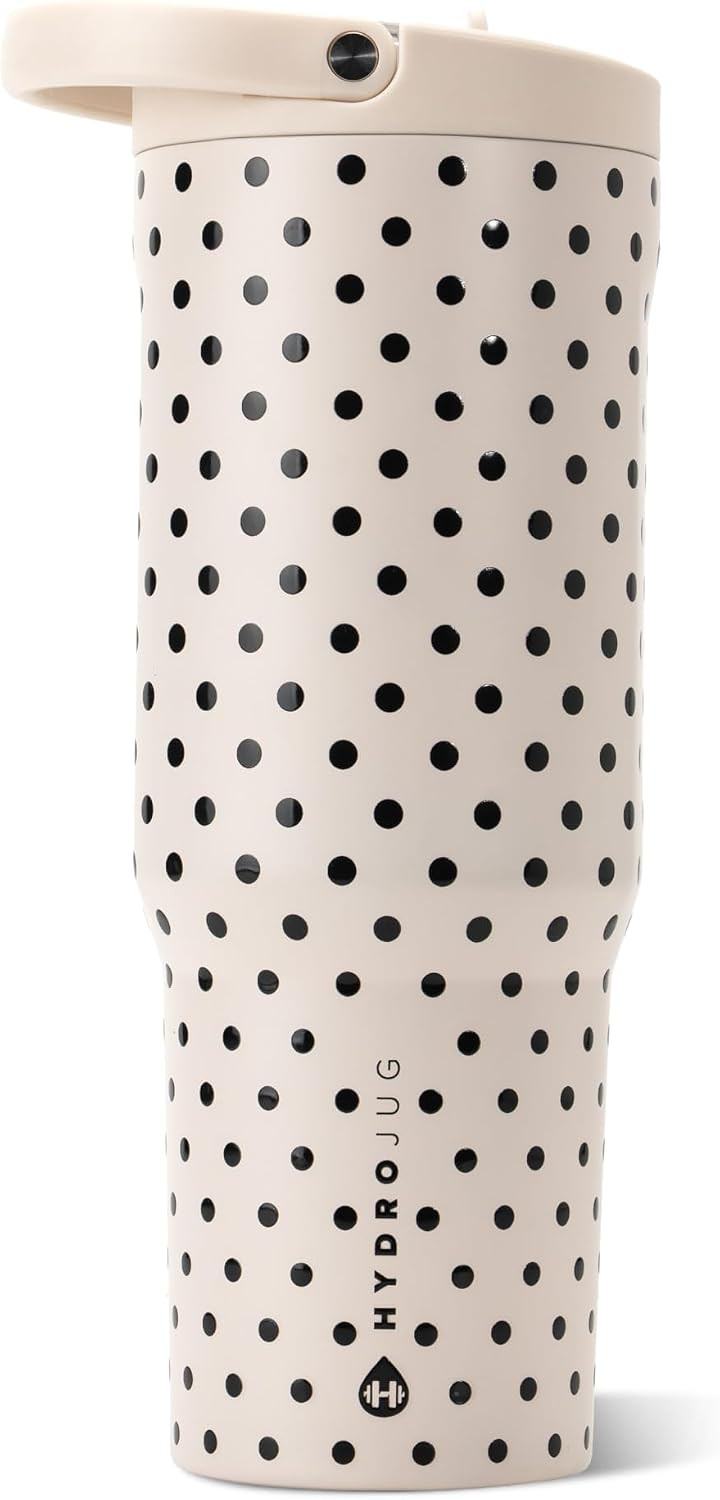 HydroJug Polka Dot Sport 40 oz Insulated Water Bottle, French Vanilla | Amazon (US)