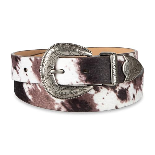 Jessica Simpson Women's Western Style Fashion Belt, Brown/White, Medium | Amazon (US)