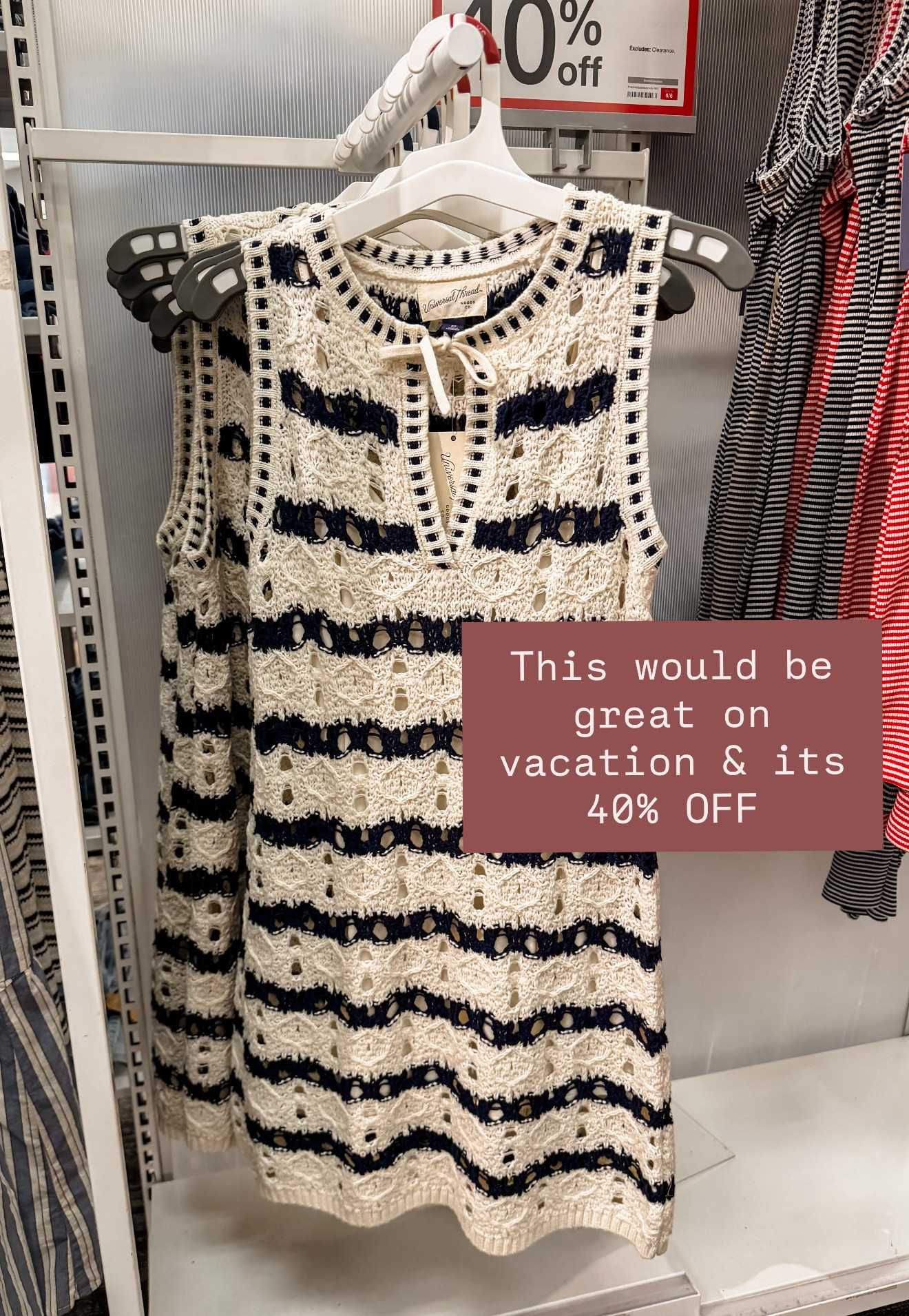 This is such a great dress you can wear on its own or as a cover up for vacation! It's a navy stripe! It's also on sale!

Loverly Grey, Target, cover up, summer outfit, vacation finds, resort wear 

 #LTKSeasonal #LTKSaleAlert
